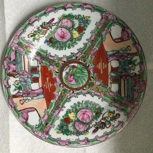 Vintage Chinese Famille Rose Medallion Canton hand painted Porcelain Plate 10.5"